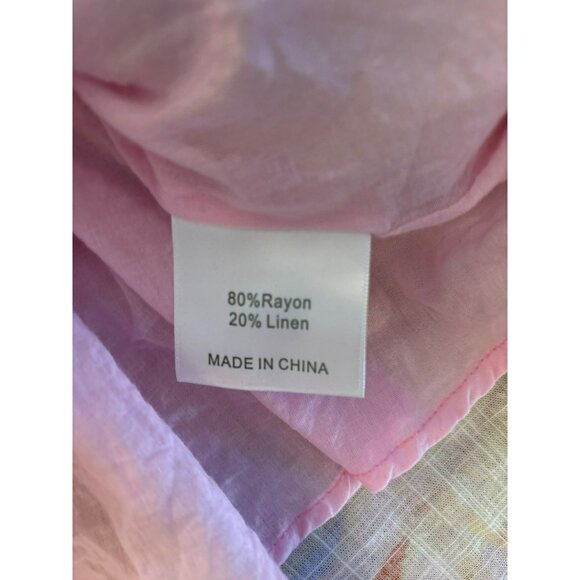 Kourt Ruffled Sleeve Rayon/Linen Blend Multi-Color Tropical Print Mini Dress - Picture 4 of 9